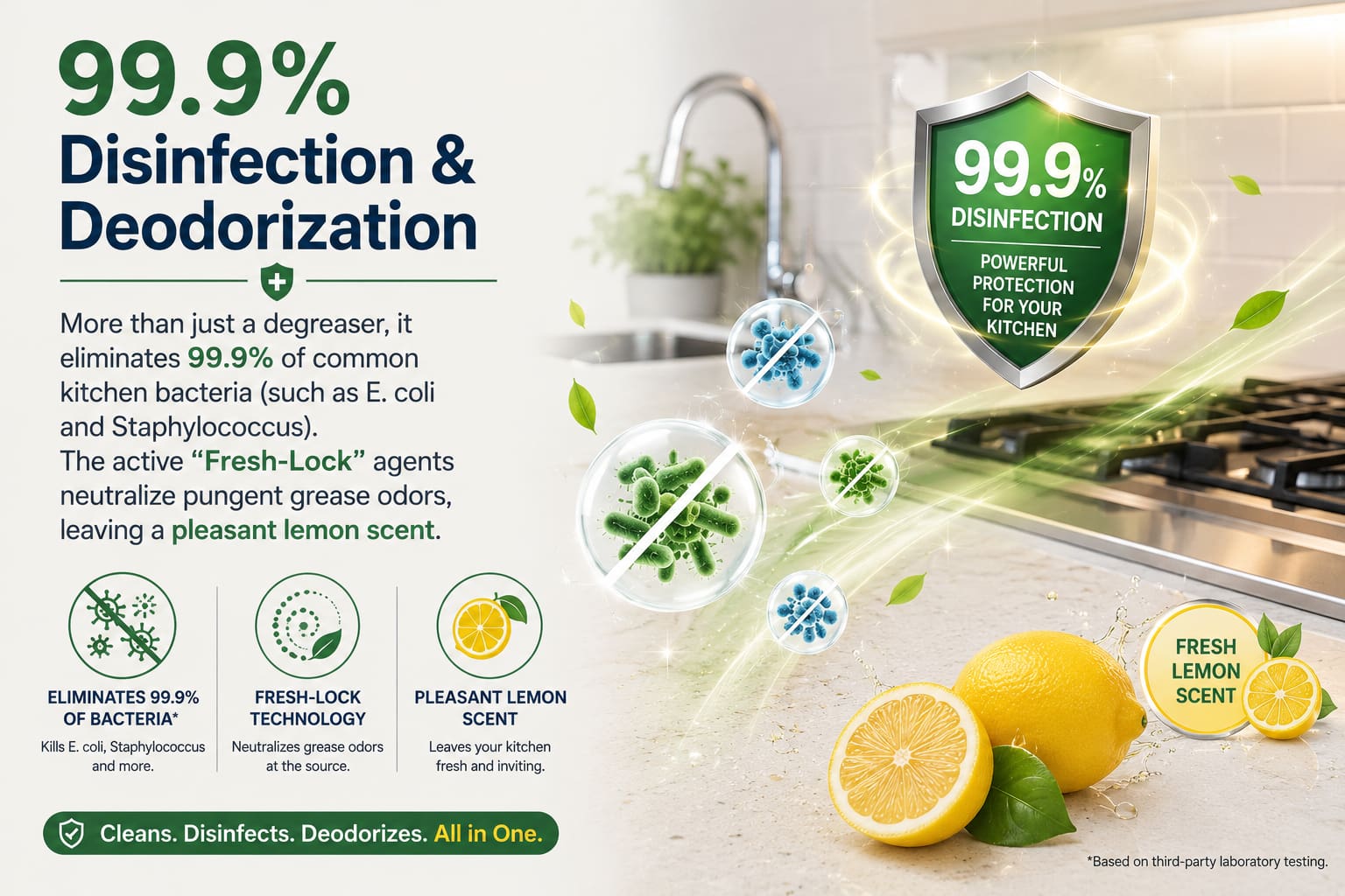 99.9% Disinfection & Deodorization