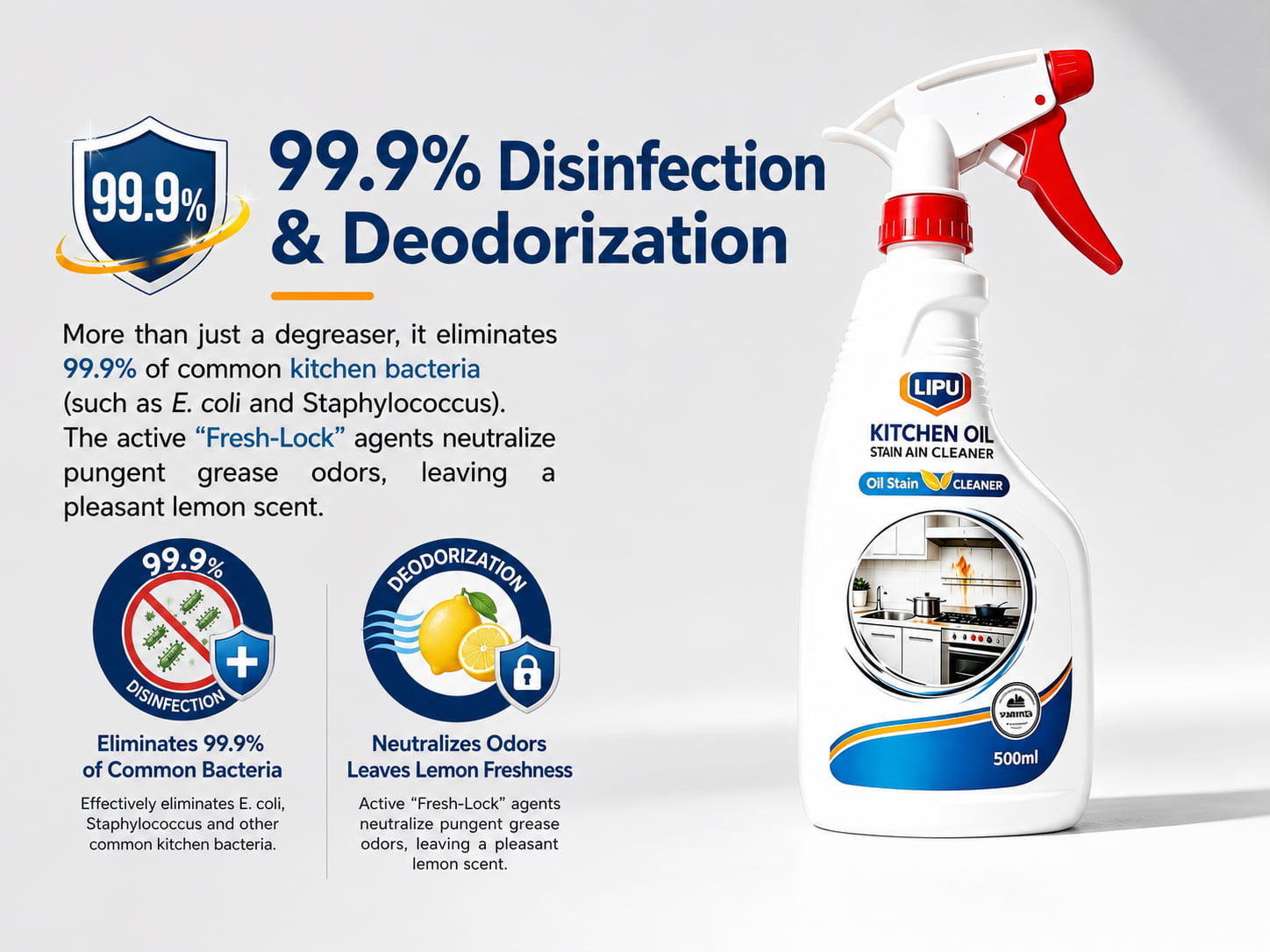99.9% Disinfection & Deodorization